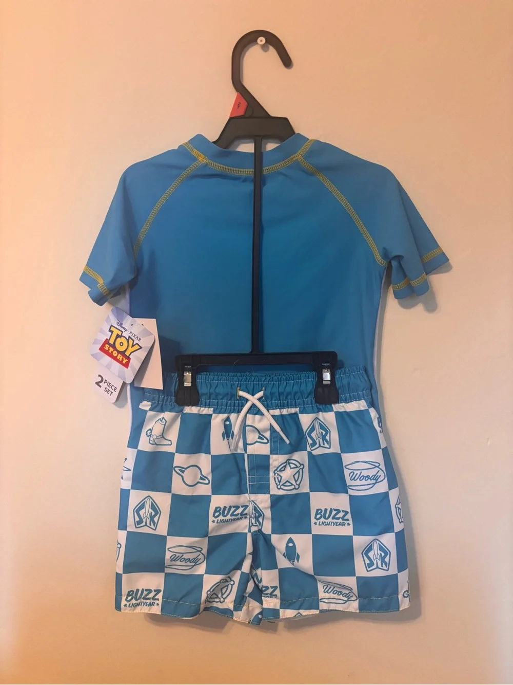 Blue Kids Rash Guard Swim Set with 'Friends Til Infinity' Graphic 2T